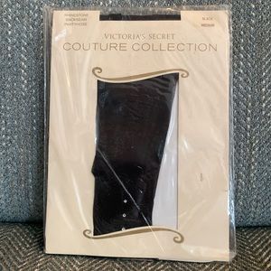 VICTORIA’S SECRET Couture Collection rhinestone backseam pantyhose size medium.